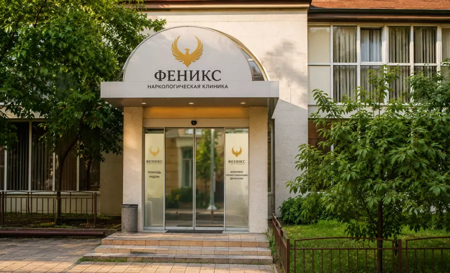 Вход в наркологическую клинику «Феникс» в Белой Калитве